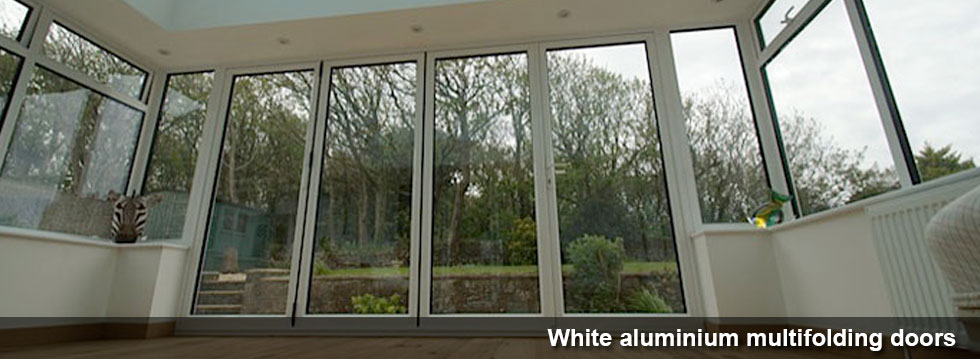 White Aluminium Multi Folding Doors