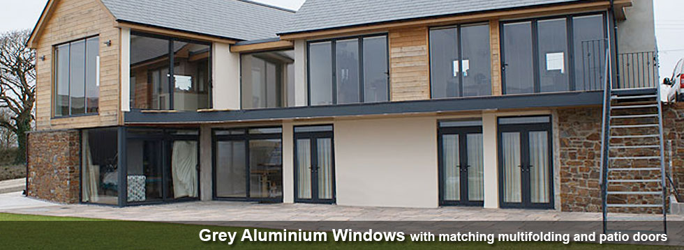 grey Aluminium Casement Windows
